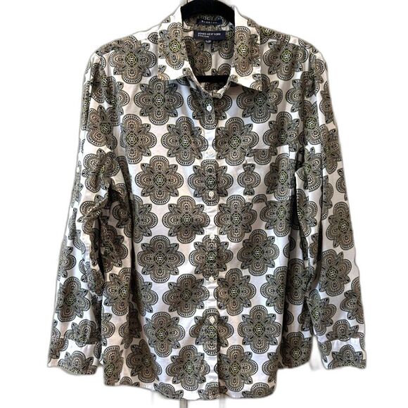 Jones New York Bold Patterned Stretch Blouse - Size XL - EUC - Picture 1 of 4
